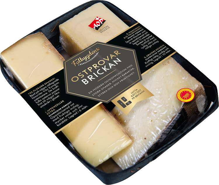 Falbygdens Rekommenderar Ostprovarbrickan ostbricka