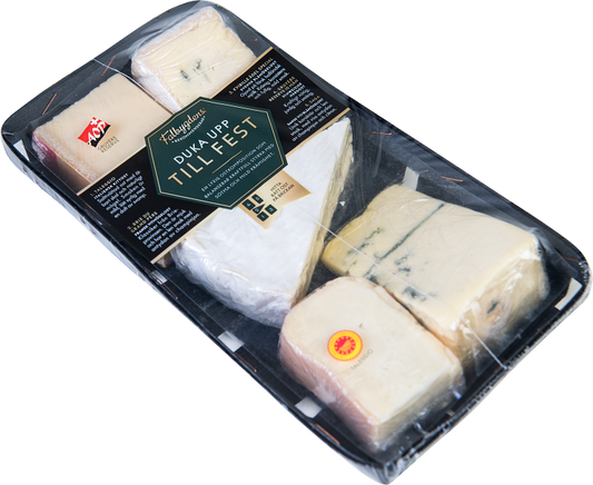 Falbygdens Rekommenderar Duka upp till fest ostbricka