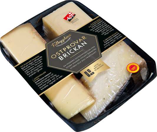 Falbygdens Rekommenderar Ostprovarbrickan ostbricka