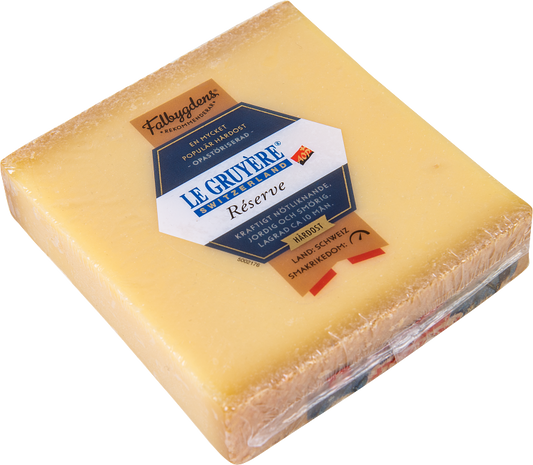 Falbygdens Rekommenderar Le Gruyère Réserve opast hårdost