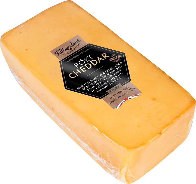 Falbygdens Rekommenderar Rökt cheddar 34% hårdost